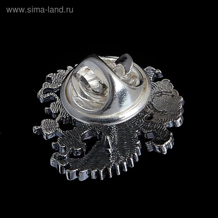 Значок «Герб РФ» Георгий Победоносец, посеребрение с оксидированием Значок «Герб РФ» Георгий Победоносец, посеребрение с оксидированием