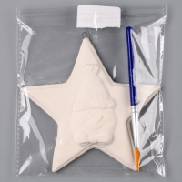 Новый год! Ёлочное украшение под раскраску &laquo;Звезда со снеговиком&raquo;, с подвесом