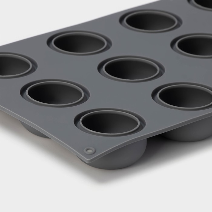 Форма для выпечки и муссовых десертов KONFINETTA «Фолд», силикон, 28,8×17,1×2,6 см, 12 ячеек (4,2×2,5 см), цвет серый Форма для выпечки и муссовых десертов KONFINETTA «Фолд», силикон, 28,8×17,1×2,6 см, 12 ячеек (4,2×2,5 см), цвет серый