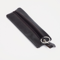 Ключница на молнии TEXTURA, длина 17 см, кольцо, цвет коричневый Ключница на молнии TEXTURA, длина 17 см, кольцо, цвет коричневый