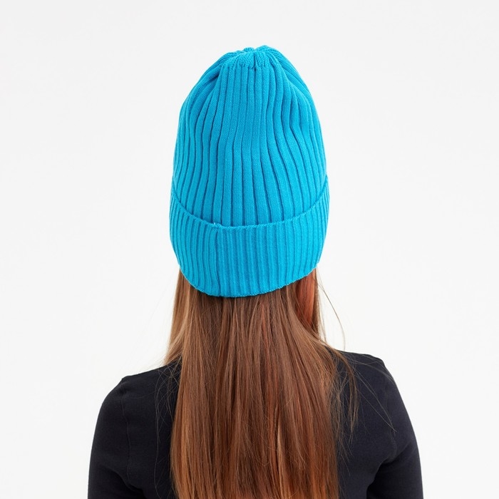 Шапка детская MINAKU с отворотом р-р 52-56, цв.бирюзовый Шапка детская MINAKU с отворотом р-р 52-56, цв.бирюзовый