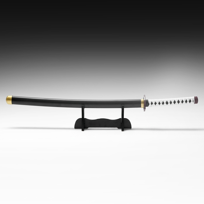 Сувенирное оружие "Катана Гиу" 75 см, клинок 48 см, чёрная, на подставке