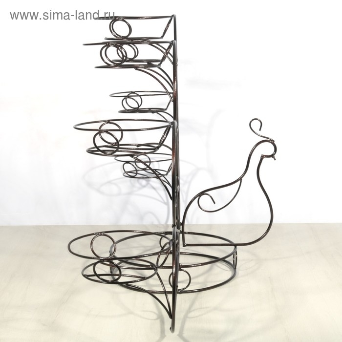 Подставка для цветов &laquo;Павлин&raquo;, d=16 см, цвет чёрный