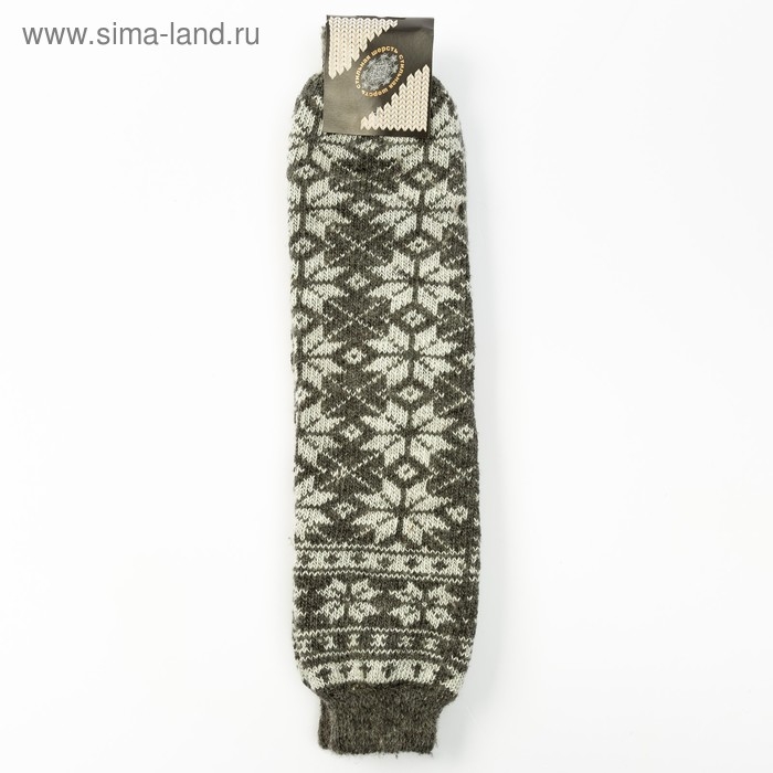 Новый год. Гетры женские шерстяные &laquo;Снежинка белая&raquo;, цвет тёмно-серый