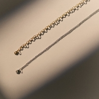 Цепочка с карабином L=70 см (набор 5 шт.) 5&times;3 мм, СМ-1935, цвет серебро