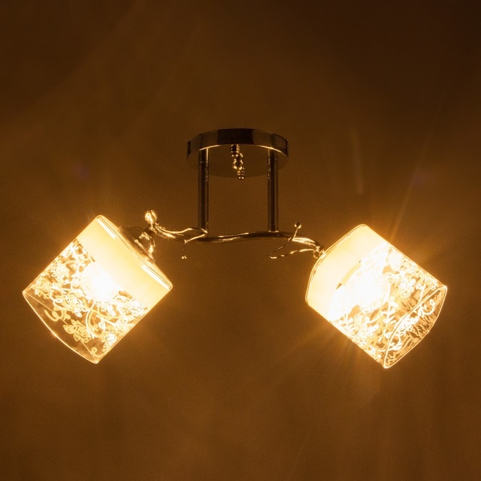 Люстра потолочная Люстра потолочная "Люкс" 2х40Вт Е27 Цвет: Серебро