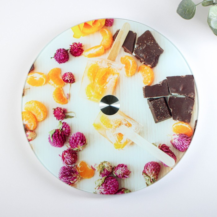 Подставка стеклянная для торта вращающаяся Доляна &laquo;Фруктовый лёд&raquo;, d=32 см ㅤ