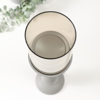 Подсвечник металл на 1 свечу d=9 см "Хевард"серый 10х10х36 см