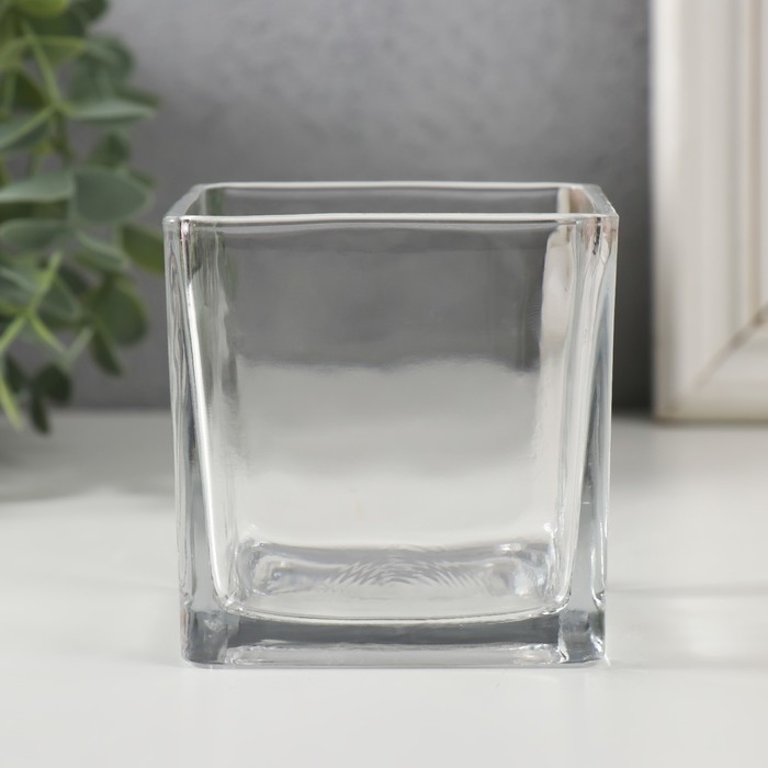 Подсвечник стекло на 1 свечу Подсвечник стекло на 1 свечу "Квадратный" прозрачный 8х8х8 см