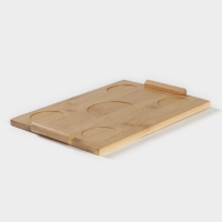 Набор фарфоровый чайный на бамбуковой подставке Доляна &laquo;Эстет&raquo;, 5 предметов: чайник 800 мл, 4 кружки 220 мл, цвет белый