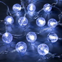 Гирлянда &laquo;Нить&raquo; 5 м с насадками &laquo;Футбольный мяч&raquo;, IP20, прозрачная нить, 20 LED, свечение белое, 8 режимов, 220 В