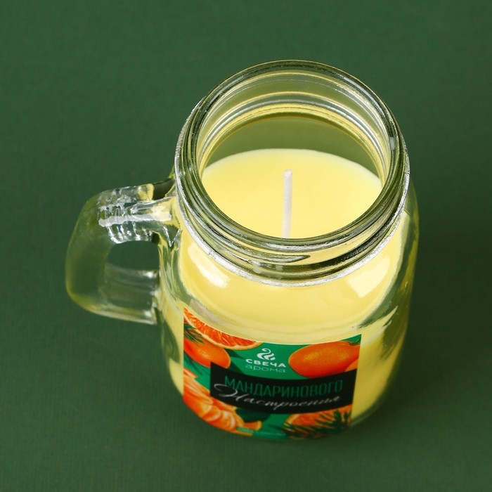 Новогодняя свеча в банке с ручкой &laquo;Цитрусовое настроение&raquo;, мандарин