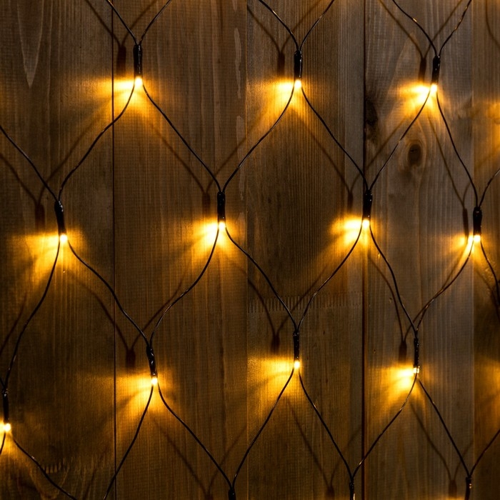 Гирлянда &laquo;Сеть&raquo; 2 &times; 3 м, IP44, УМС, тёмная нить, 384 LED, свечение тёплое белое, 220 В