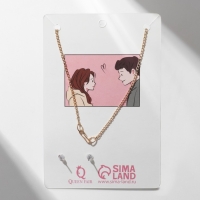 Гарнитура 2 предмета: серьги, кулон «Сердце» послание, цвет красно-белый в золоте, 42 см Гарнитура 2 предмета: серьги, кулон «Сердце» послание, цвет красно-белый в золоте, 42 см