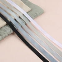 Набор атласных лент, 5 шт, размер 1 ленты: 10 мм &times; 23 &plusmn; 1 м, цвет серый спектр