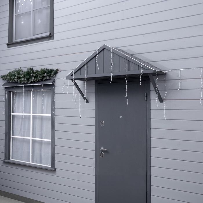 Гирлянда &laquo;Бахрома&raquo; 25 &times; 0.7 м, IP44, УМС, белая нить, 450 LED, свечение тёплое белое, 220 В