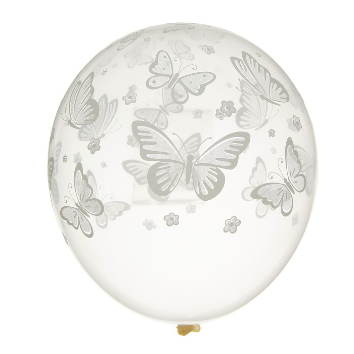 Шар латексный 14" &laquo;Бабочки&raquo;, набор 25 шт., прозрачный