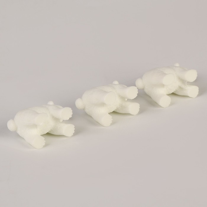 Миниатюра кукольная &laquo;Белый медведь&raquo;, набор 3 шт., размер 1 шт. &mdash; 4 &times; 2 &times; 3 см