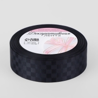 Лента декоративная &laquo;Квадраты&raquo;, 25 мм &times; 9,1 &plusmn; 0,5 м, цвет чёрный