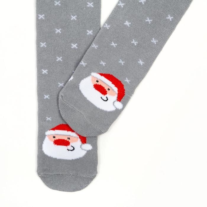 Новый год.Колготки Крошка Я Новый год.Колготки Крошка Я "Санта", серый, рост 74-80 см