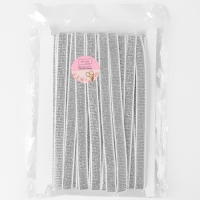 Резинка с глиттером, 10 мм, 10 &plusmn; 1 м, цвет белый/серебряный