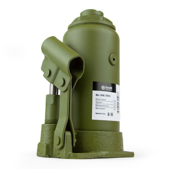 Домкрат гидравлический "БелАК" ECO БАК.70018, подъем/подхват 385/200 мм, 12 т