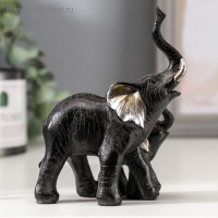 Сувенир полистоун "Слон африканский со слонёнком" 12х10,5х5 см