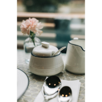 Сахарница фарфоровая с ложкой Magistro &laquo;Морской бриз&raquo;, 250 мл, цвет белый