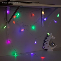 Гирлянда «Нить» 3 м с насадками «Ёлки», IP20, прозрачная нить, 20 LED, батарейки AAх3 (нет в комплекте), свечение мульти Гирлянда «Нить» 3 м с насадками «Ёлки», IP20, прозрачная нить, 20 LED, батарейки AAх3 (нет в комплекте), свечение мульти