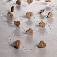 Гирлянда &laquo;Нить&raquo; 2 м роса с насадками &laquo;Сердце&raquo;, IP20, серебристая нить, 20 LED, батарейки ААх2 (нет в комплекте), свечение тёплое белое