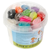 Тесто для лепки в ведре &laquo;Синий трактор&raquo;, 12 цв.