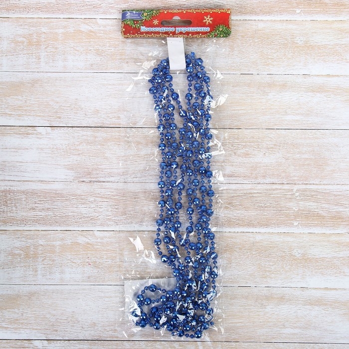 Бусы на ёлку 2,7 м d-8 мм "Шарики рельефные" микс