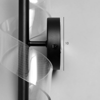 Бра "Спираль" LED 3000К черный 30х13х13см