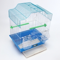 Клетка для птиц фигурная, 30 х 23 х 39 см, синяя Клетка для птиц фигурная, 30 х 23 х 39 см, синяя