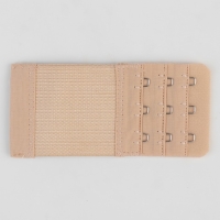 Застёжка-удлинитель для бюстгальтера, 3 ряда 3 крючка, 5 &times; 10,5 см, 3 шт, цвет бежевый