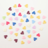 Кабошон &laquo;Сердце&raquo;, набор 50 шт., размер 1 шт. &mdash; 1,5 &times; 1,5 &times; 0,2 см, цвет МИКС