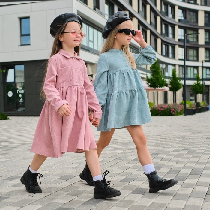 Платье детское KAFTAN Платье детское KAFTAN "Velvet", р. 34 (122-128), пыльно-розовый