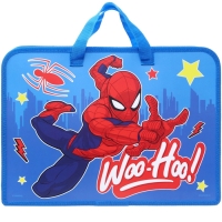 Папка пластиковая с ручками А4, на молнии, 80х330х240 мм, Человек-паук