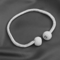 Подхват для штор &laquo;Шарики из бисера&raquo;, d = 3 &times; 40 см, цвет белый/светло-нефритовый