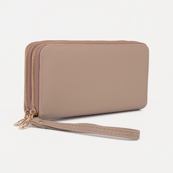Кошелёк женский на молниях, цвет бежевый Кошелёк женский на молниях, цвет бежевый