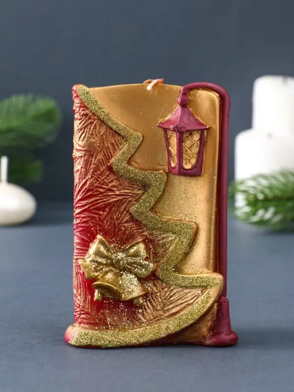 Свеча фигурная "Рождественская" 7,5х4х12 см, цв. золотой