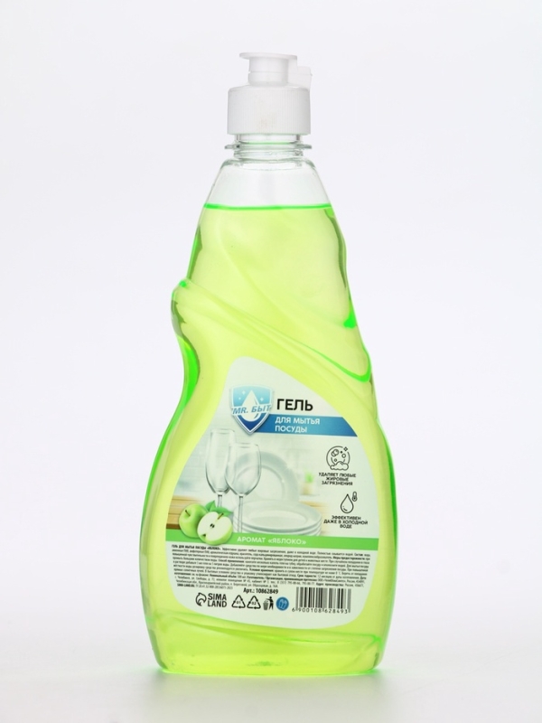 Mr.Быт Гель для мытья посуды, 500 мл, аромат яблоко