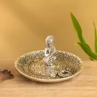 Подставка под благовония "Будда в позе лотоса" алюминий 11х11х7 см