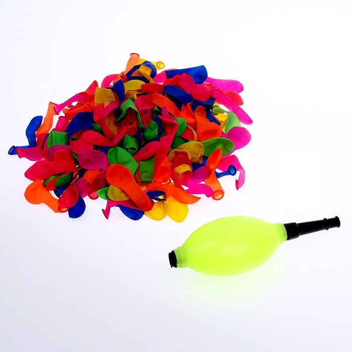 Водяные бомбочки &laquo;Котики&raquo;, 200 шт., с насосом и насадкой, цвета МИКС