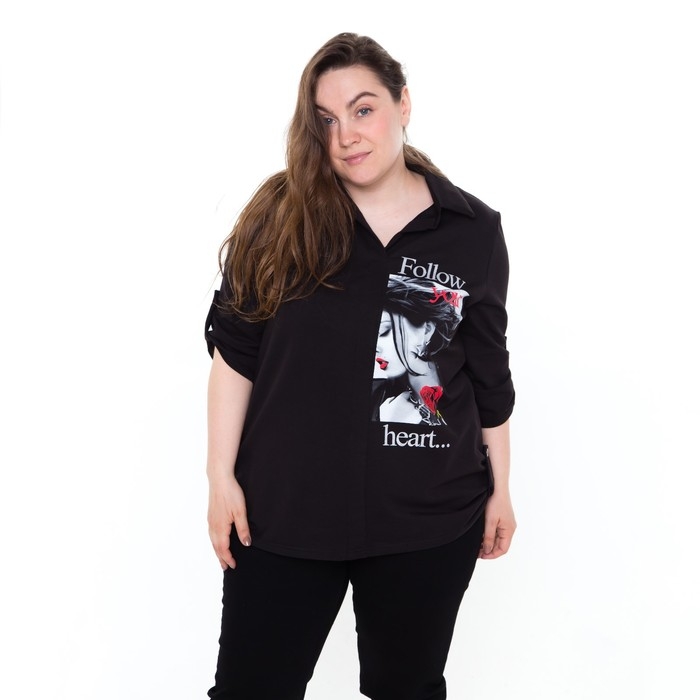 Сорочка женская, цвет черный, размер 54