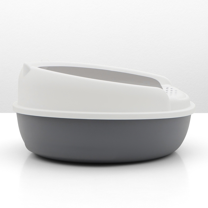 Туалет Нюша S с бортом без сетки 41 х 39 х 20 см серый FIX