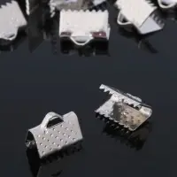 Зажим для ленты, (набор 20шт), цвет серебро, 10 мм, СМ-339