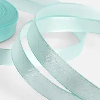 Лента атласная, 10 мм, 23&plusmn;1 м, голубая №211