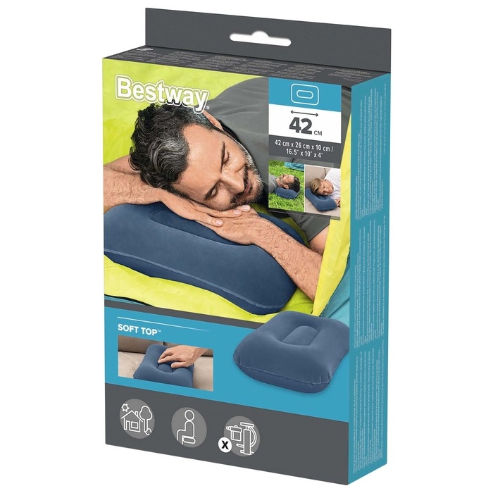 Подушка надувная, 42 х 26 х 10 см, цвет МИКС, 67121 Bestway