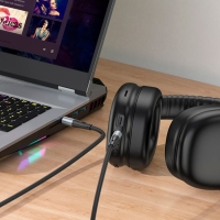 Кабель AUX Hoco UPA22, Jack 3.5 мм (m) - Jack 3.5 мм (m), 1 м, силикон, чёрный Кабель AUX Hoco UPA22, Jack 3.5 мм (m) - Jack 3.5 мм (m), 1 м, силикон, чёрный